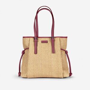 NWT Soft Straw Shoulder bag tote handbag Vegan